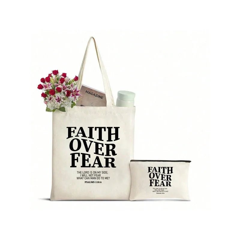 Faith Over Fear Tote - Shopuz